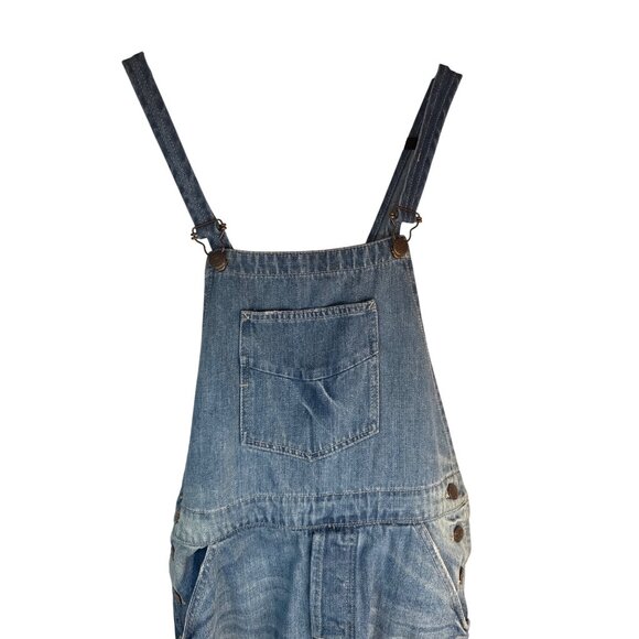 ZARA Z1975  Distressed Size Small Denim Overalls Adjustable Straps - Picture 4 of 13